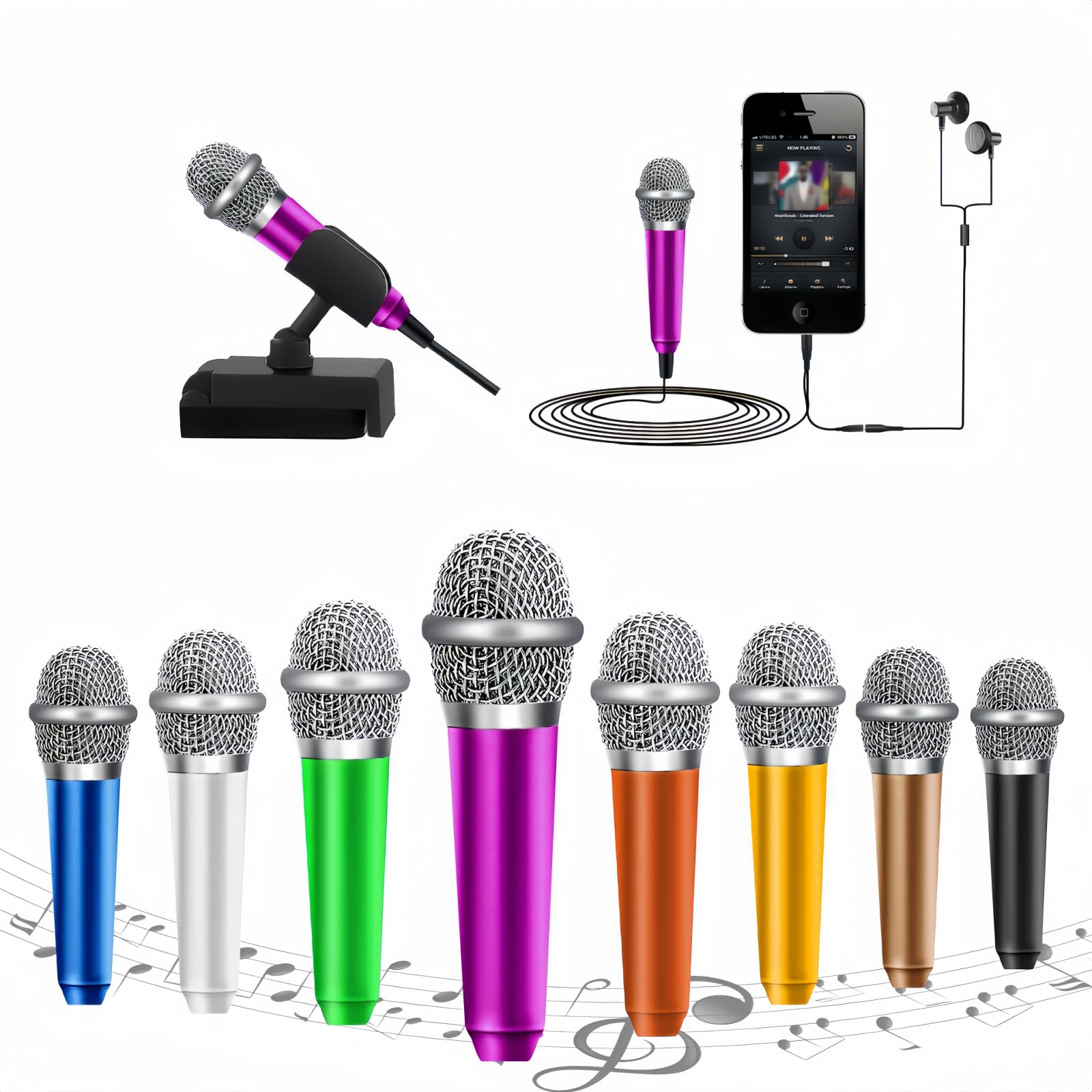 Jemii Mini Microphone,Tiny Microphone,Phone Microphone, Asmr Microphone,Mini Karaoke Microphone,Forvoicerecording Chatting And S